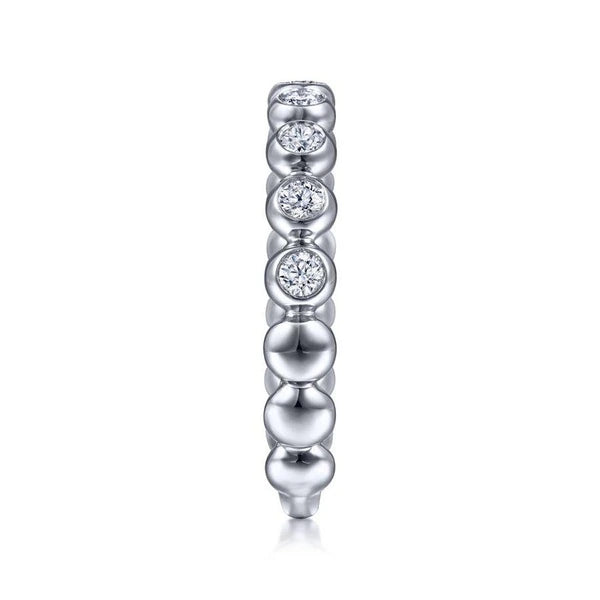14K White Gold Bezel Set Diamond Ring Band
