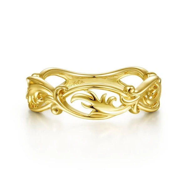 14K Yellow Gold Filigree Floral Ring