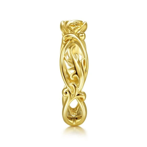 14K Yellow Gold Filigree Floral Ring