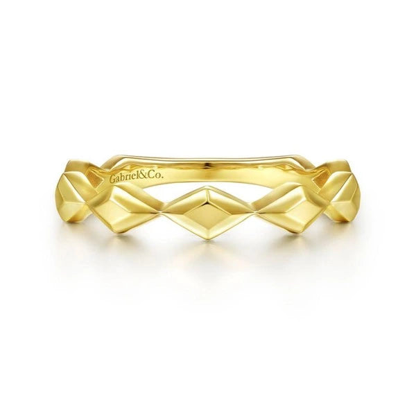 14K Yellow Gold  Rhombus Station Ring
