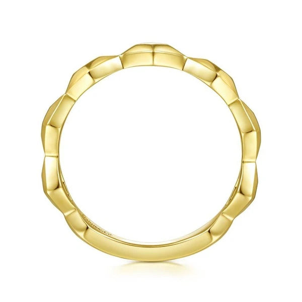 14K Yellow Gold  Rhombus Station Ring