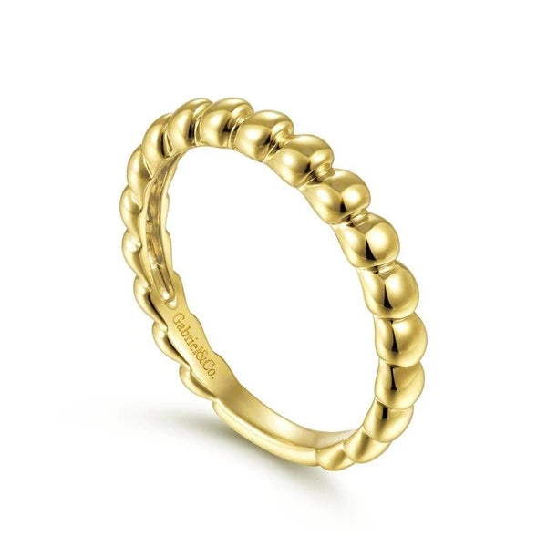 14K Yellow Gold Bujukan Bead Ring