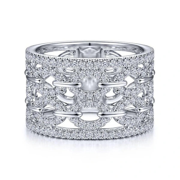 14K White Gold Diamond link Ring