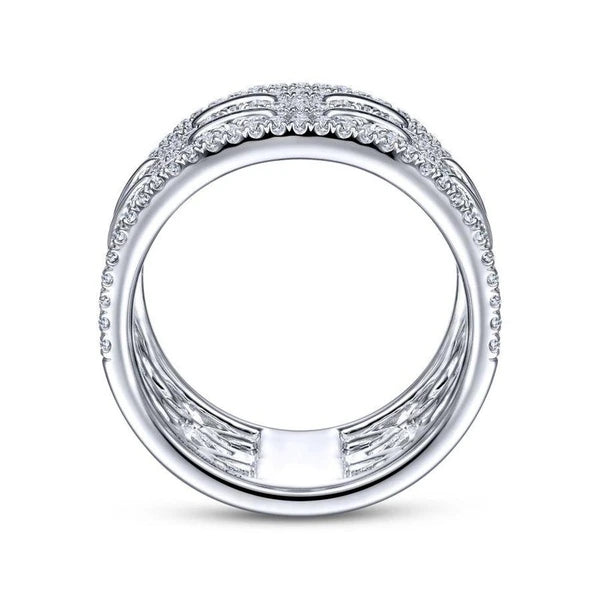 14K White Gold Diamond link Ring