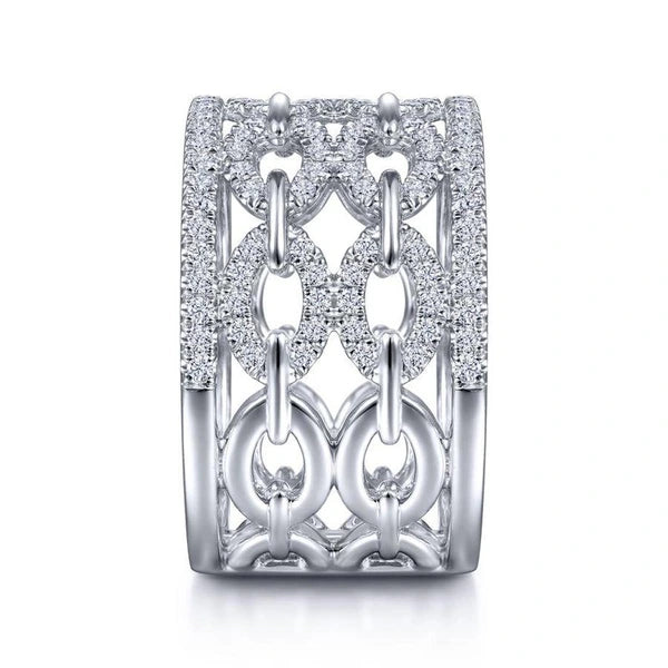 14K White Gold Diamond link Ring