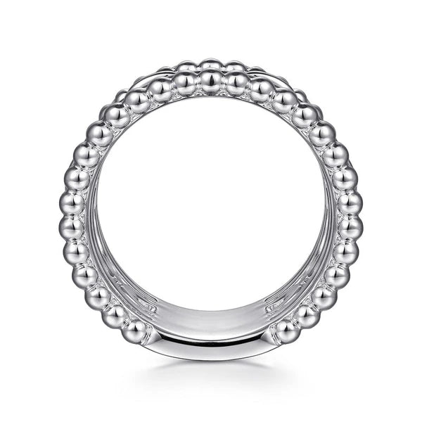 925 Sterling Silver White Sapphire Wide Statement Ring