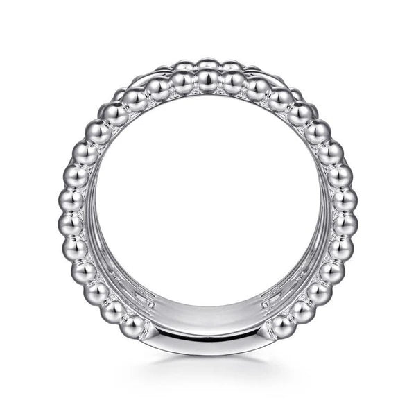 925 Sterling Silver White Sapphire Wide Statement Ring