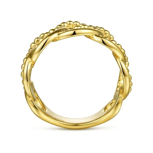 14K Yellow Gold Bujukan Intertwining Link Ring