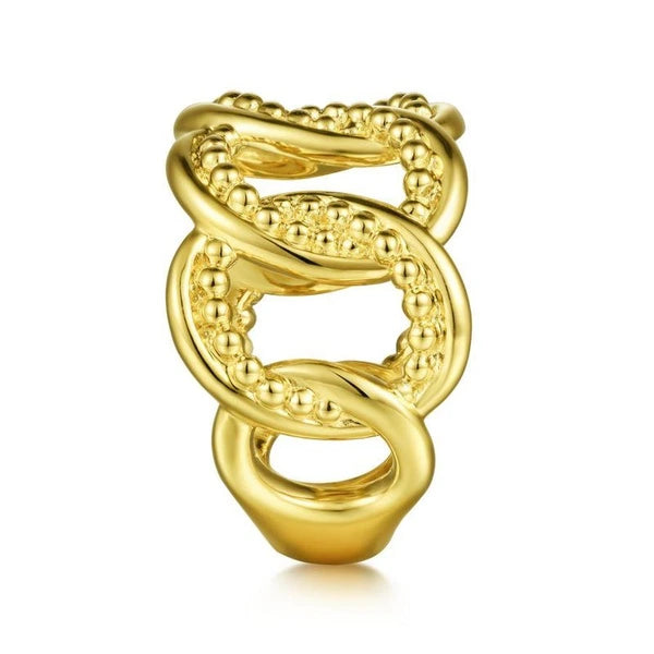 14K Yellow Gold Bujukan Intertwining Link Ring