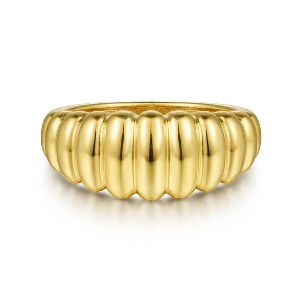 14K Yellow Gold Graduating Stations Ring