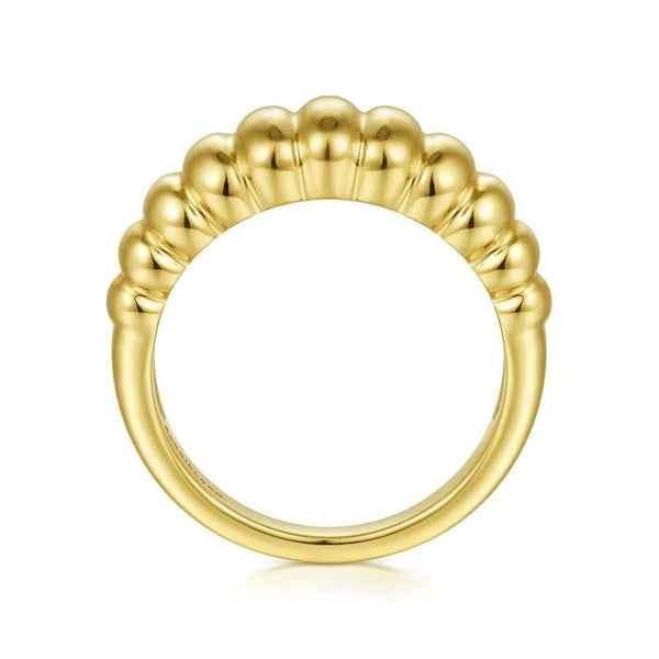 14K Yellow Gold Graduating Stations Ring