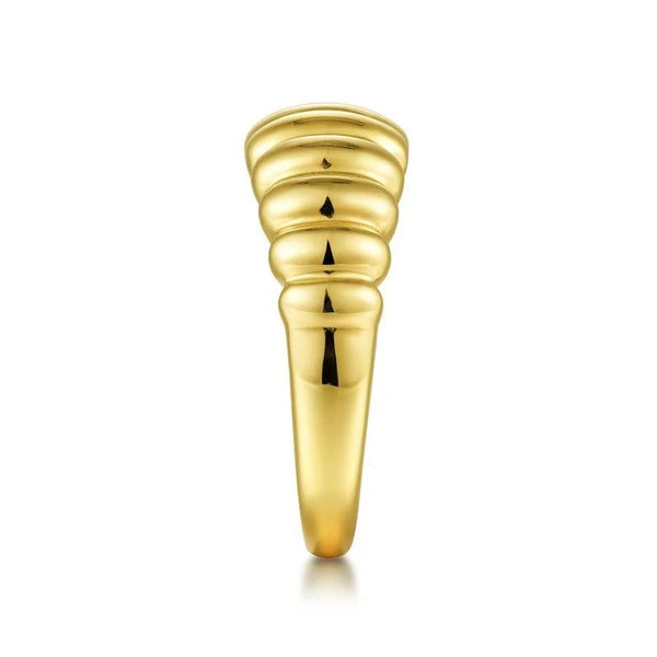 14K Yellow Gold Graduating Stations Ring