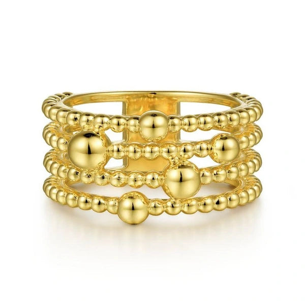 Wide 14K Yellow Gold Bujukan Ring