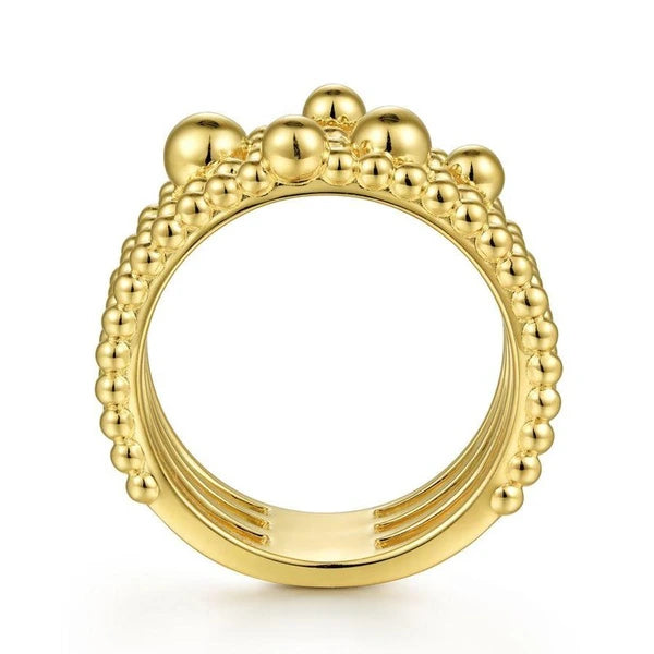 Wide 14K Yellow Gold Bujukan Ring