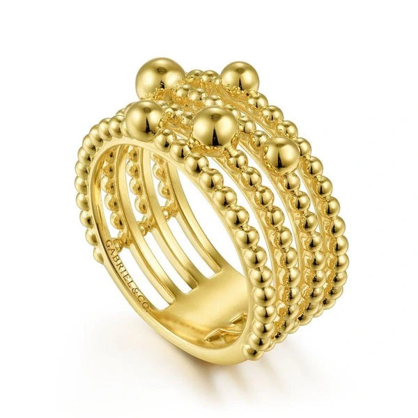 Wide 14K Yellow Gold Bujukan Ring