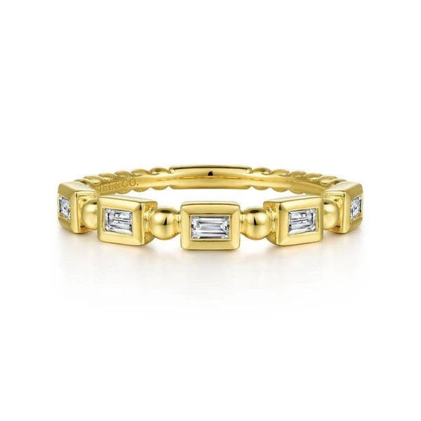 14K Yellow Gold Diamond Geometric Ring