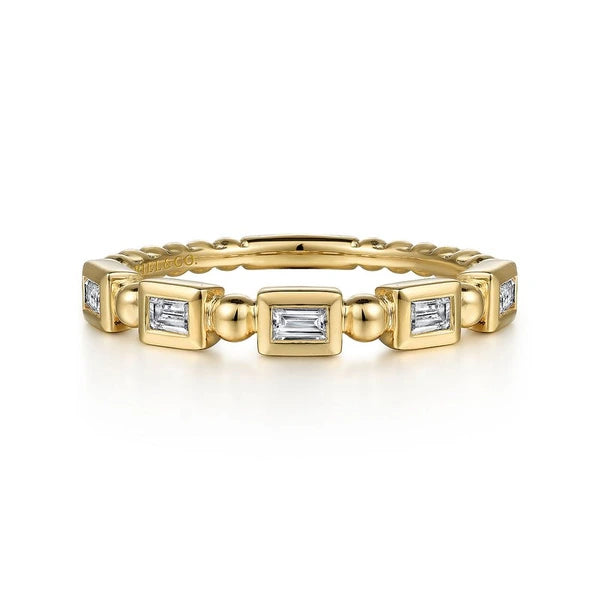 14K Yellow Gold Diamond Geometric Ring