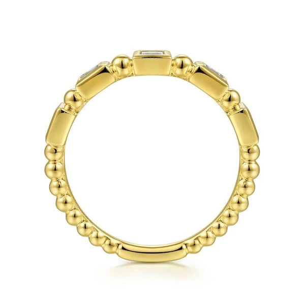 14K Yellow Gold Diamond Geometric Ring