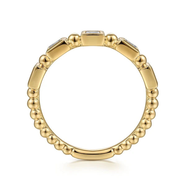 14K Yellow Gold Diamond Geometric Ring