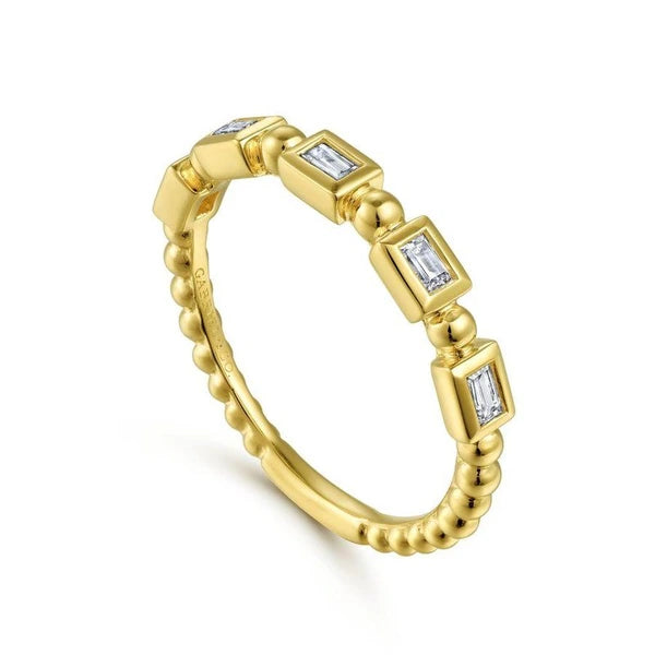 14K Yellow Gold Diamond Geometric Ring