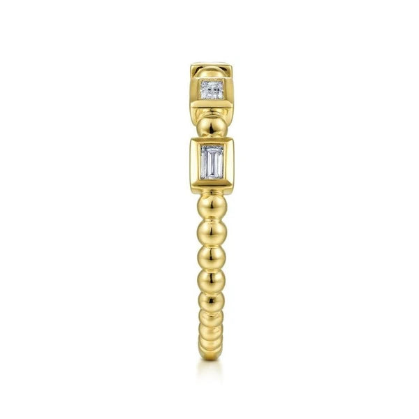 14K Yellow Gold Diamond Geometric Ring