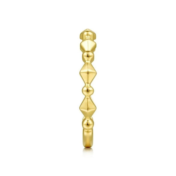 14K Yellow Gold Geometric Station Ring