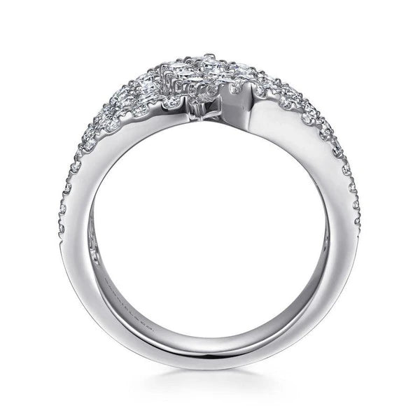 14K White Gold Diamond Pave' Wide band