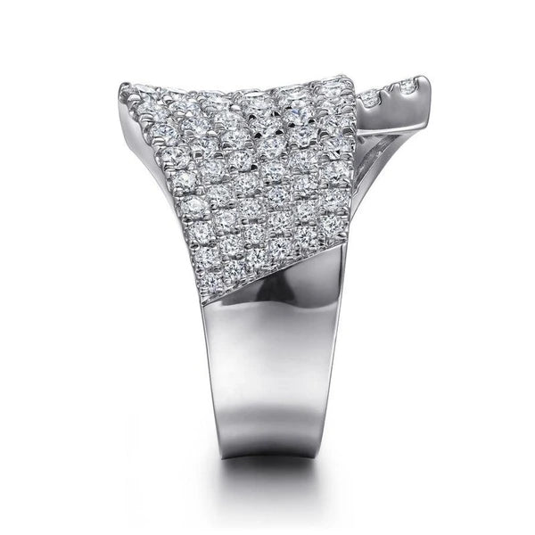 14K White Gold Diamond Pave' Wide band