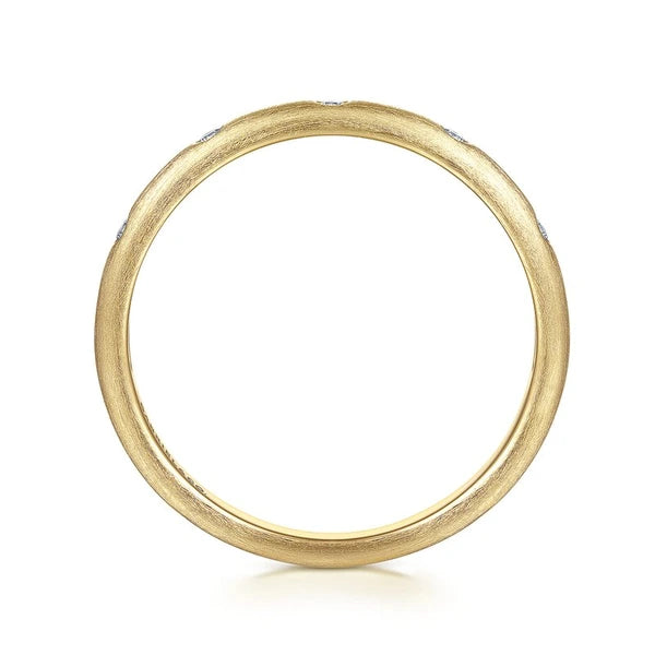 14K Yellow Gold Diamond Stackable Ladies Ring 