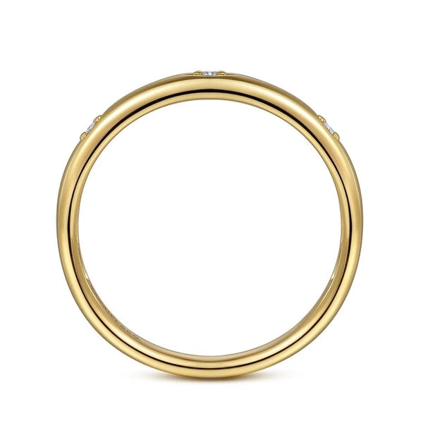 14K Yellow Gold Diamond Stackable Ladies Ring
