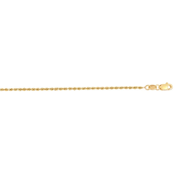 14K Gold 16" 1.4mm Diamond Cut Royal Rope Chain