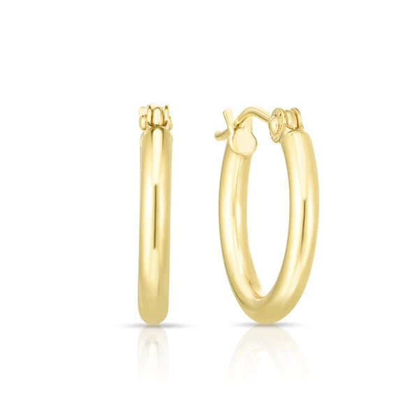 14K Gold 2x15mm Hoops