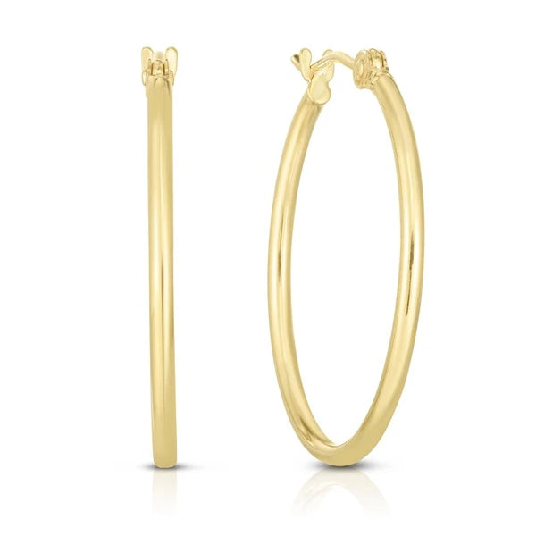 14K Gold 1.5x25mm Hoops