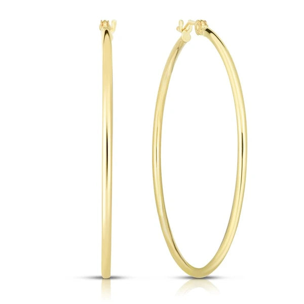 14K Gold 1.5x40mm Hoops