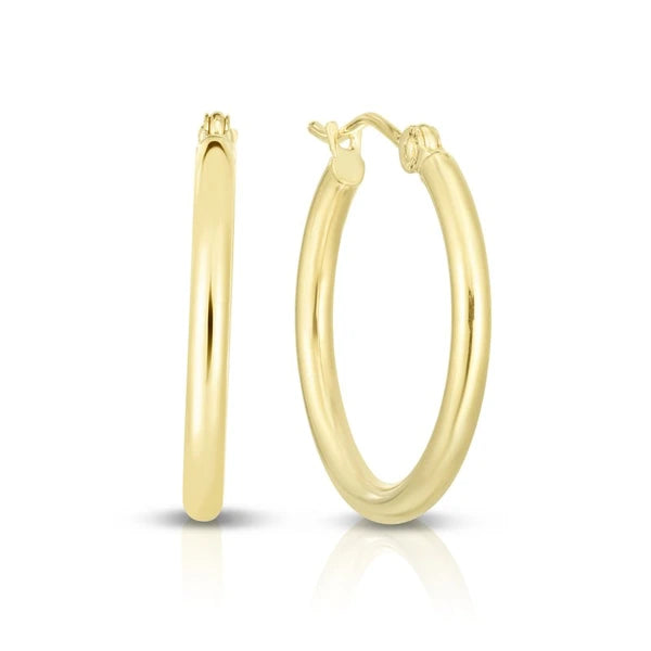 14K Gold 2x20mm Hoops