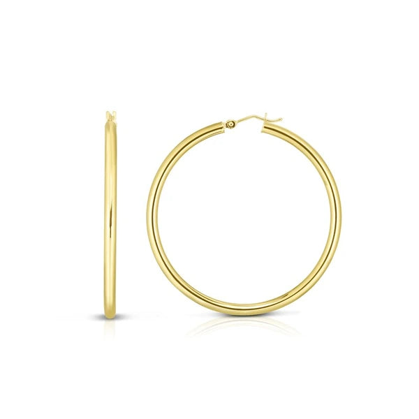 14K Gold 3x20mm Hoops