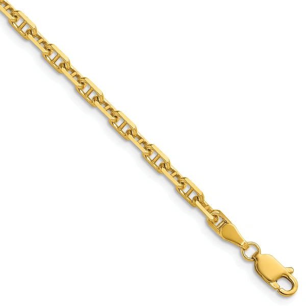 Gold Diamond-Cut Mariner Anchor Chain
