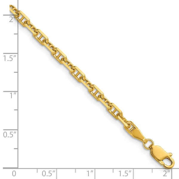 Gold Diamond-Cut Mariner Anchor Chain