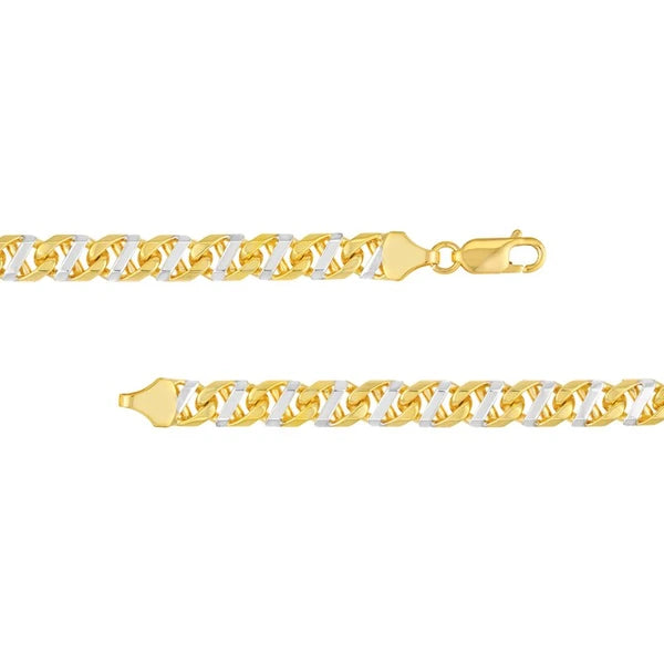 7mm Two-Tone Men's Mariner Chain Bracelet