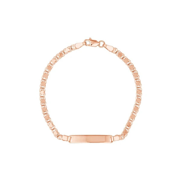 Kid's ID Bracelet on Heart Mirror Rope Chain