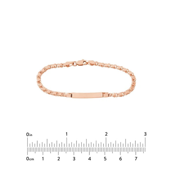 Kid's ID Bracelet on Heart Mirror Rope Chain