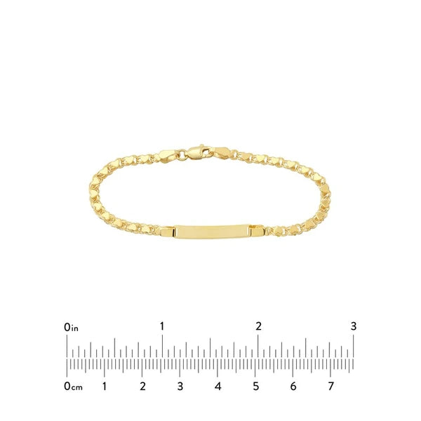 Kid's ID Bracelet on Heart Mirror Rope Chain