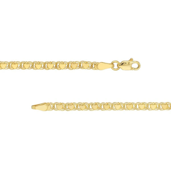 Kid's ID Bracelet on Heart Mirror Rope Chain