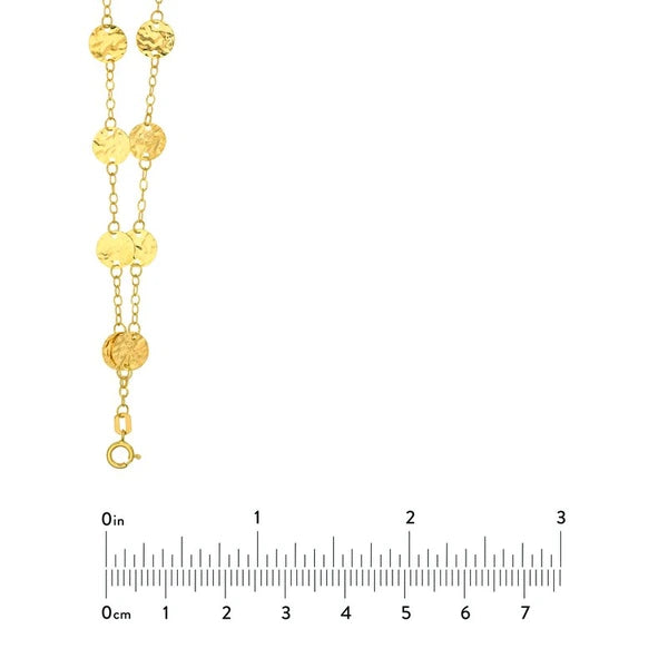 Long Chain Necklace with Hammered Discs