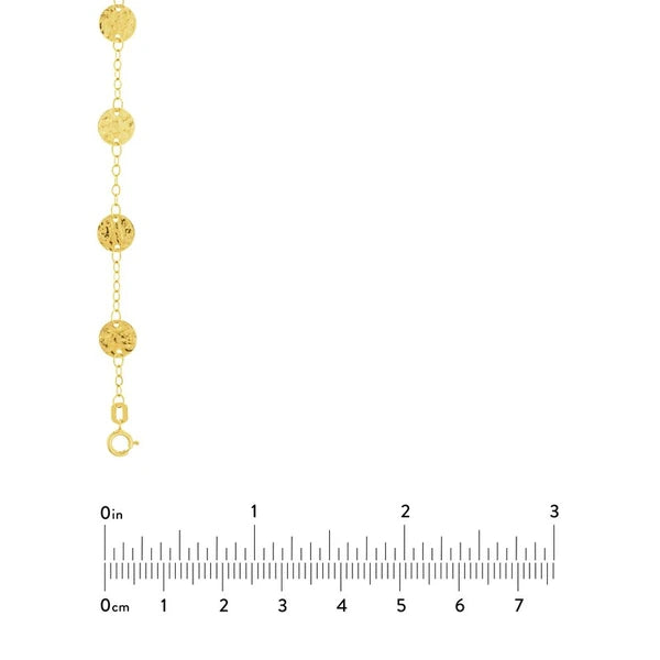 Long Chain Necklace with Hammered Discs
