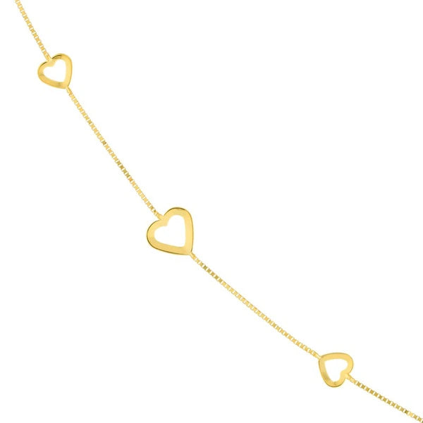 Open Heart on Box Chain Adj. Necklace