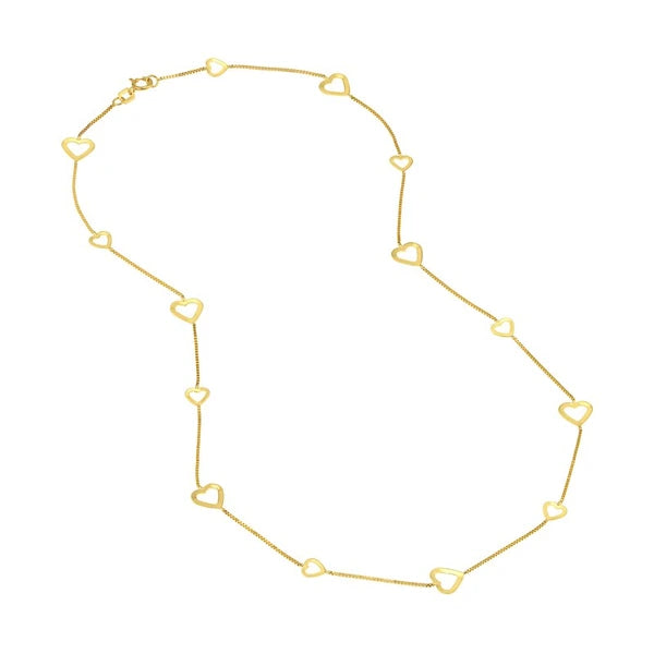 Open Heart on Box Chain Adj. Necklace