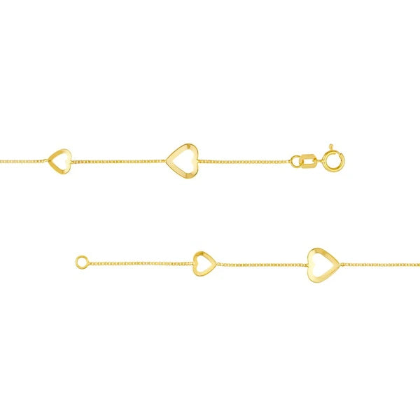 Open Heart on Box Chain Adj. Necklace