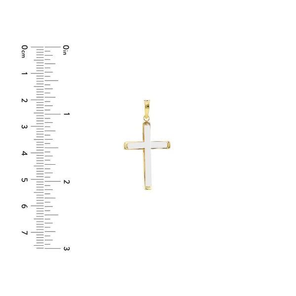 Two-Tone Reversible Cross Pendant