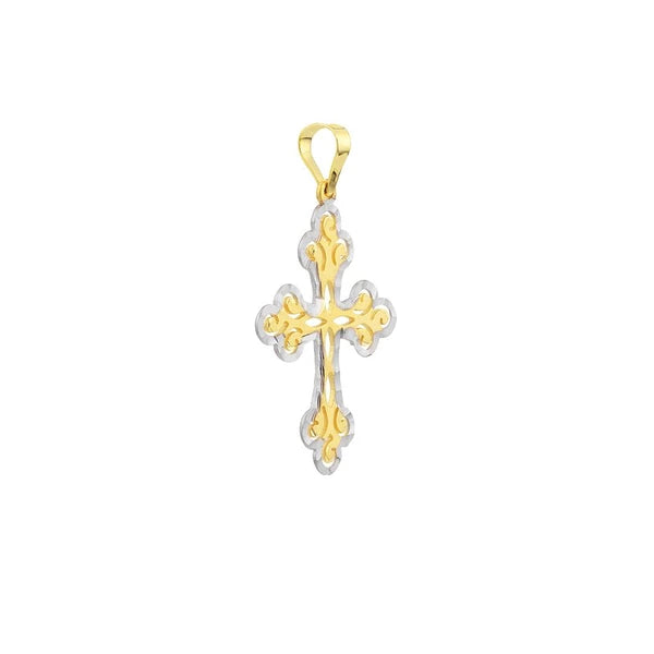 Two-Tone Filigree Cross Pendant